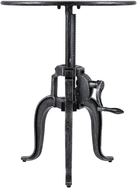 CLP Beistelltisch Marcos 50 cm aus Metall rund höhenverstellbar Industrial Stil,antik silber Bild 7