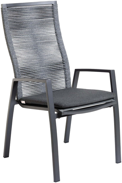 7011 Gartenstuhl, inkl. Sitzkissen Fb. Sooty Gestell Aluminium anthrazit
