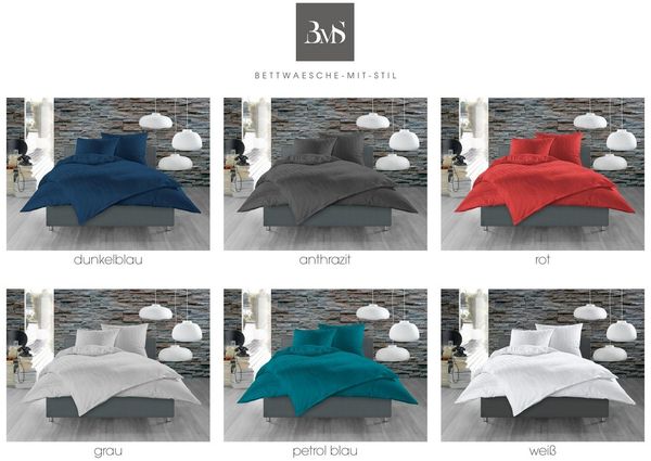 Bettwaesche-mit-Stil Mako Satin Damast Bettwäsche Waves Rot Garnitur 135x200cm Bild 2