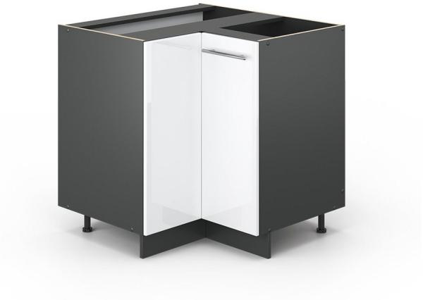 Vicco Eckunterschrank 87 cm Küchenschrank Hängeschrank Küchenzeile Fame-Line (Weiß Hochglanz)