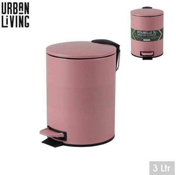 Urban Living Kosmetikeimer 3 Liter Tretmülleimer Abfalleimer Mülleimer Tretpedal Absenkautomatik, Hygienische Pedalbedienung, herausnehmbarer Eimer mit Henkel