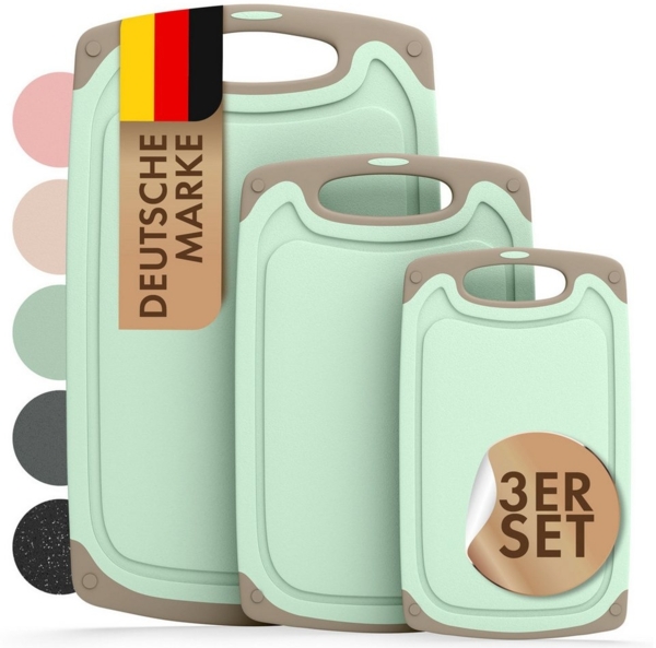 Blumtal Schneidebrett Frühstücksbrettchen Kunststoff, 2er-/3er-Set, verschiedene Größen, (3-St), Brettchen spülmaschinenfest Kunststoff BPA-frei
