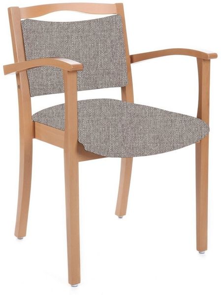 einrichtungsdesign24 Armlehnstuhl 4-Fuß Hüftstuhl Alexander Blieskastel Seniorenstuhl Pflegestuhl, Gestell aus Massivholz