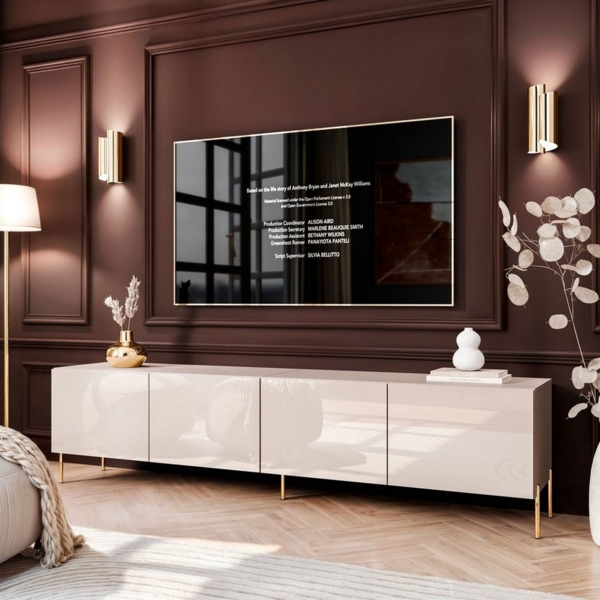 Lookway TV-Schrank TV-Schrank COLGANTE 200 in Kaschmir Hochglanz mit Beinen (2x TV- Schrank) Breite: 200 cm