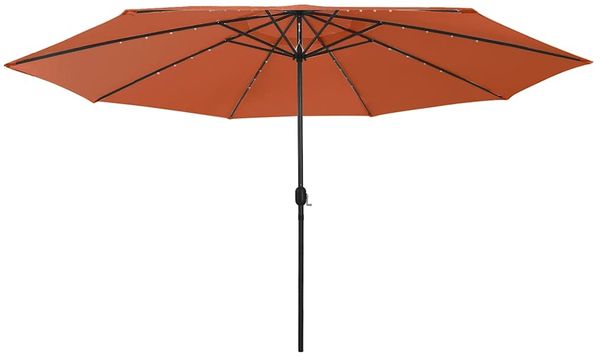 vidaXL Sonnenschirm mit LED-Beleuchtung 400 cm Terrakotta 312535