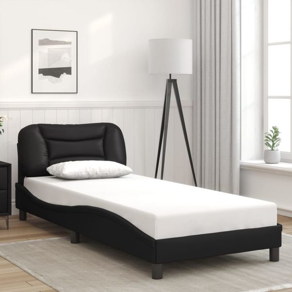vidaXL Bettgestell ohne Matratze "Hvar" Schwarz 80x200 cm Kunstleder 3207960