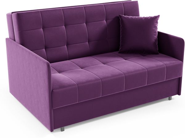 Zweiersessel YORK III mit Steppung, 2-Sitzer Schlafsofa, Jugendsofa mit Schlaffunktion, ausziehbare Couch, mit Bettkasten, inkl. Kissen, Kronos 03, 85 x 97 x 140 cm