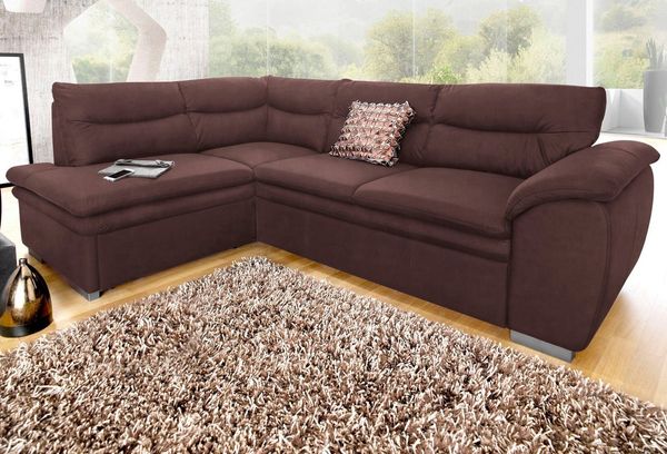 COTTA Ecksofa Leandra L-Form, wahlweise mit Bettfunktion und Bettkasten