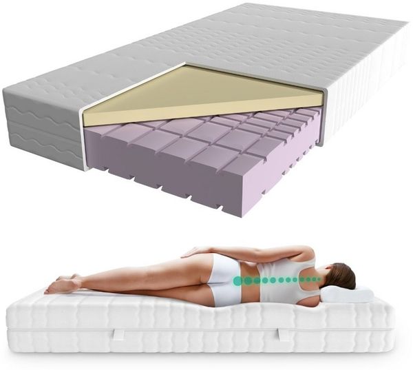 Visco-Matratze in Premiumhöhe, 7-Zonen Viscoschaum-Matratze, Memoryschaum Matratze, AM Qualitätsmatratzen, 23 cm hoch, 80x200 cm