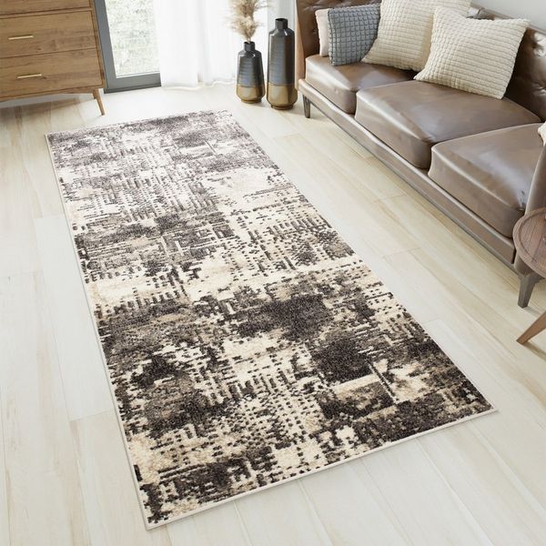 Tapiso Läufer PETRA, rechteckig, Höhe: 9 mm, Kurzflor Meliert Verwischt Flur Wohnzimmer Schlafzimmer Modern Design