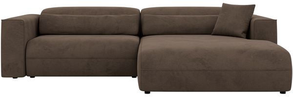 Ecksofa PAZURRO L mit Armlehnen, freistehendes L-förmiges Ecksofa mit lose Kissen, Wellenfeder, Modern Design - Braun Velvet - Rechts Bild 8