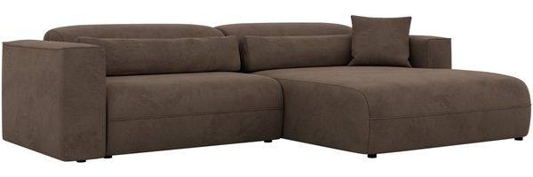 Ecksofa PAZURRO L mit Armlehnen, freistehendes L-förmiges Ecksofa mit lose Kissen, Wellenfeder, Modern Design - Braun Velvet - Rechts Bild 6