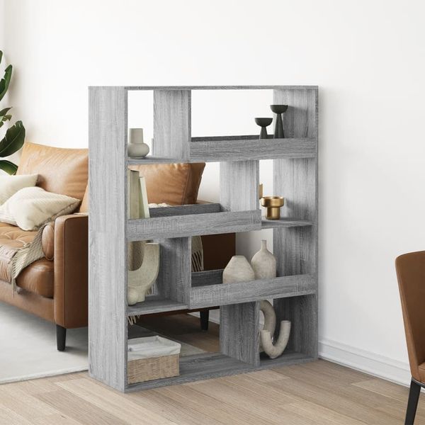 vidaXL Bücherregal Grau Sonoma 100x33x125,5 cm Holzwerkstoff 3309335