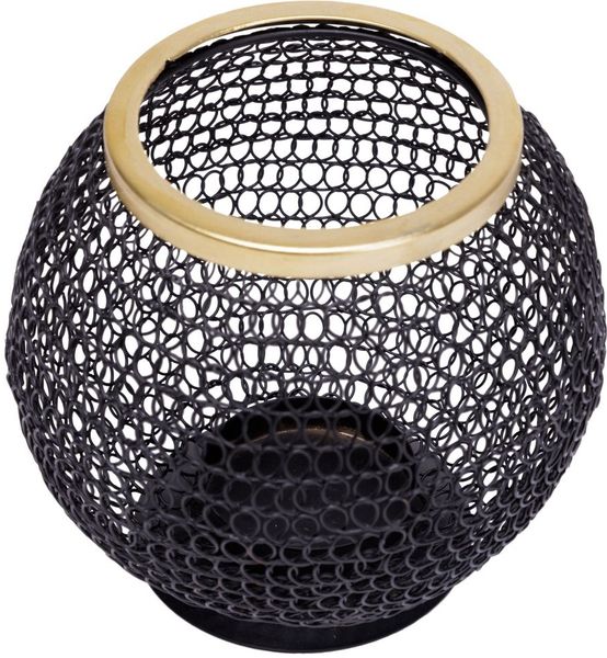 TrendLine Laterne Metall 15x14 cm schwarz-gold