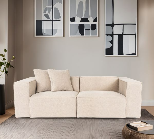 2-Sitzer-Sofa, 'Lora', 65 x 108 x 220, Pfirsich