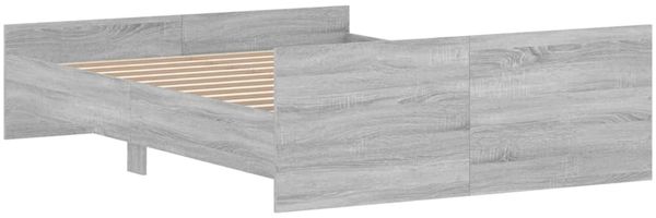 vidaXL Bettgestell mit Kopf- und Fußteil Grau Sonoma 140x190 cm 3203787 Bild 7