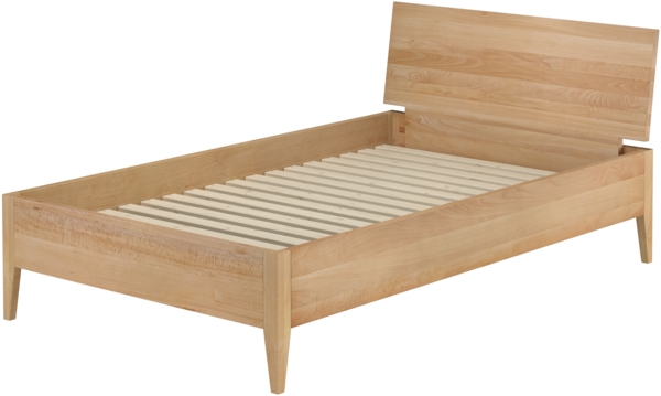 Metallfreies breites Bett aus Buchenholz konische Füße 120x200 mit wählbaren Zubehör V-60.94-12Rollrost inkl.