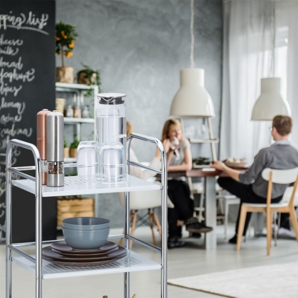 Servierwagen Metall mit 3 Ablagen Bild 3