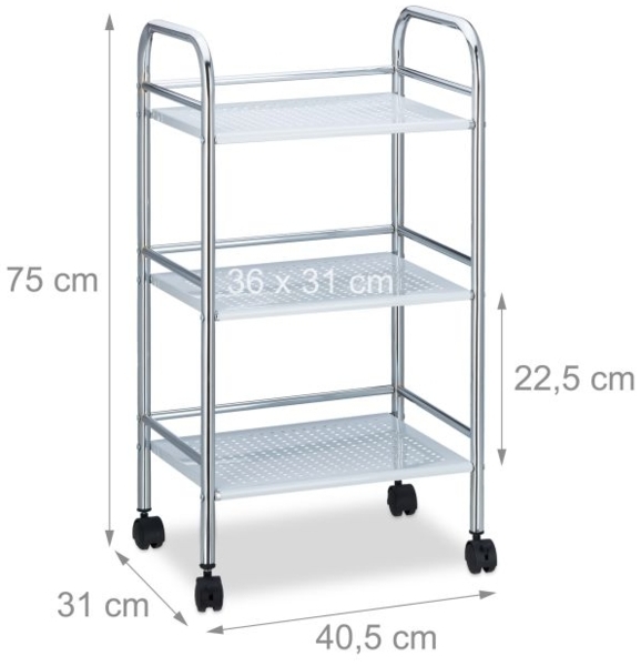 Servierwagen Metall mit 3 Ablagen Bild 4