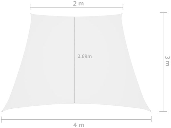 vidaXL Sonnensegel Oxford-Gewebe Trapezförmig 2/4x3 m Weiß 135296 Bild 6