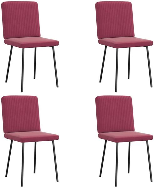 vidaXL Esszimmerstühle 4 Stk. Weinrot Samt 3315291