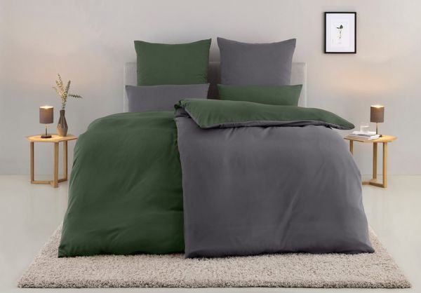 OTTO home Wendebettwäsche Desner2 100% Microfaser, extra weich, allergikerfreundlich, Microfaser, 3 teilig, Premium Qualität, uni, schnell trocknend, pflegeleicht, ab 135x200 cm