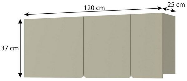 Beautysofa Hängeregal LICO mit 3 Türen, 3 Regalböden, ideal für Jugendzimmer, Schlafzimmer, Wohnzimmer, moderne Farben Sandbeige oder Eukalyptus