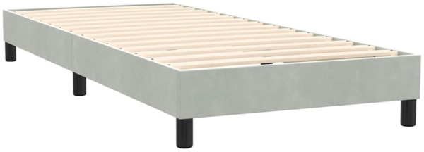 vidaXL Boxspringbett mit Matratze Hellgrau 90x220 cm Samt 3316335 Bild 4
