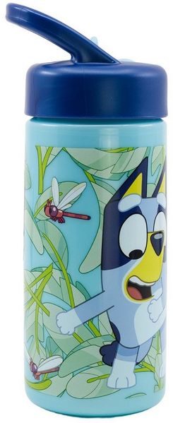 Bluey Lunchbox Bluey Bingo Kinder 4 teiliges Set Brotdose Trinkflasche Besteck, (2-tlg, Spar-Set), 410 ml