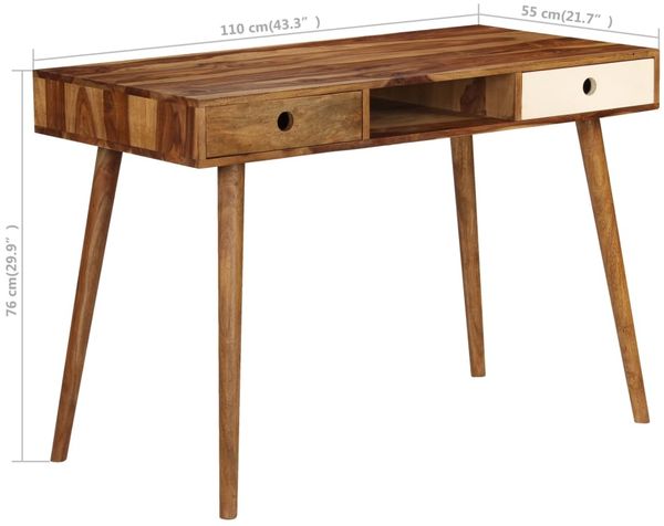 Schreibtisch, Massivholz natur, 110 x 55 x 76 cm Bild 9