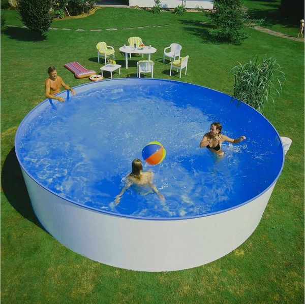 Planet Pool Rundpool Stahlwandpool rund 360x84 cm, Stahl 0,3 mm weiß, F (Einzelbecken, 1-tlg), verzinkte Stahlwand