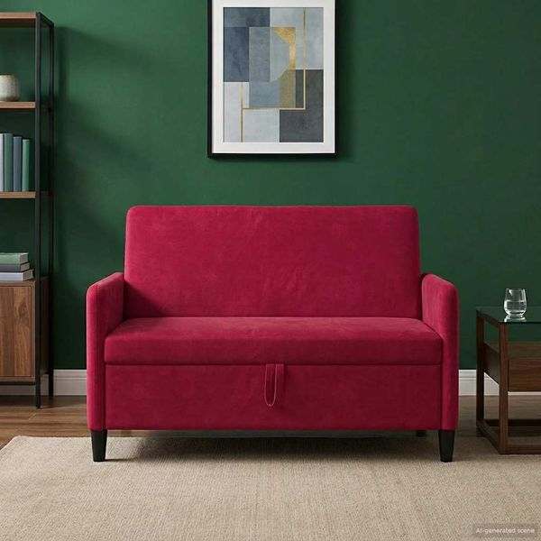 vidaXL Sofa mit Stauraum Weinrot 122 x 78 x 87 cm Polyester 42036910