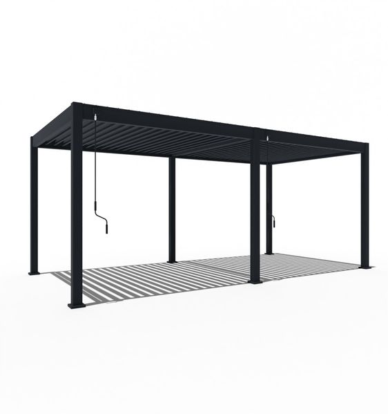 Weide Deluxe & Classic | Pergola Aluminium freistehend | 6 x 6 M | Lamellendach anthrazit + Verbindungskit 3 Meter Bild 4
