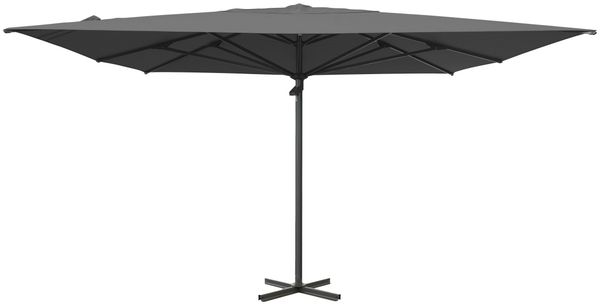 Sonnenschirm Mozzo 4x4 m von Brafab aus Aluminium und Polyester, modern, anthrazit, mit winddichtem Kamin
