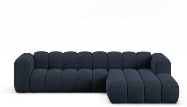 Micadoni Modulares Ecksofa Lupine 4-Sitzer Rechts Chenille Eden Marineblau