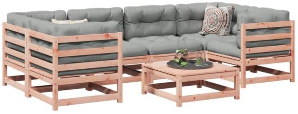 vidaXL 7-tlg. Garten-Sofagarnitur mit Kissen Massivholz Douglasie 3299314