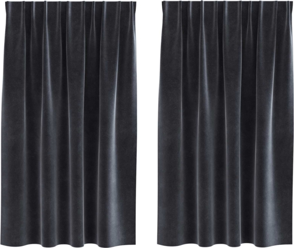 vidaXL Verdunkelungsvorhänge 2 pcs Dunkelgrau 140 x 140 cm Samt 4107228