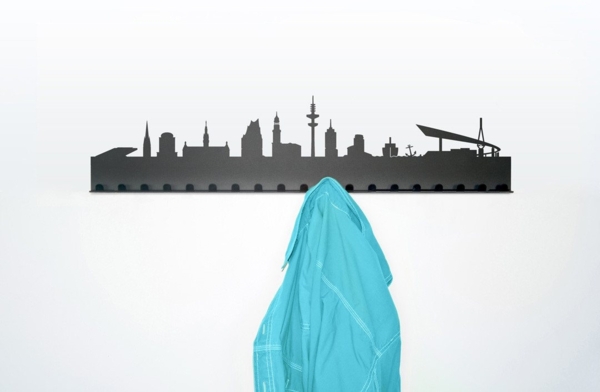 Radius Wandgarderobe Skyline Städte-Garderobe