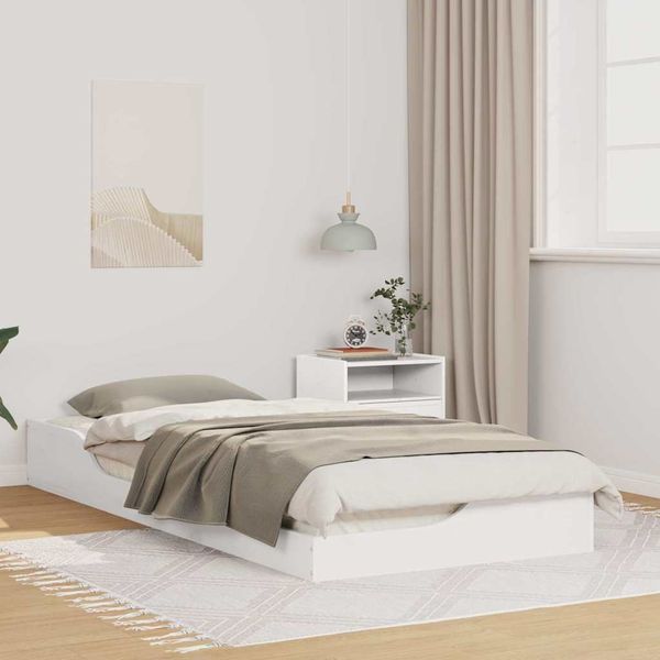 vidaXL Bettrahmen Weiß 80 x 210 cm Massives Kiefernholz 873401