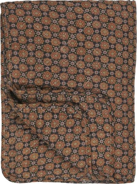 Decke Quilt Tagesdecke Überwurf Blumenmuster Braun 180x130 cm Ib Laursen 07992-00