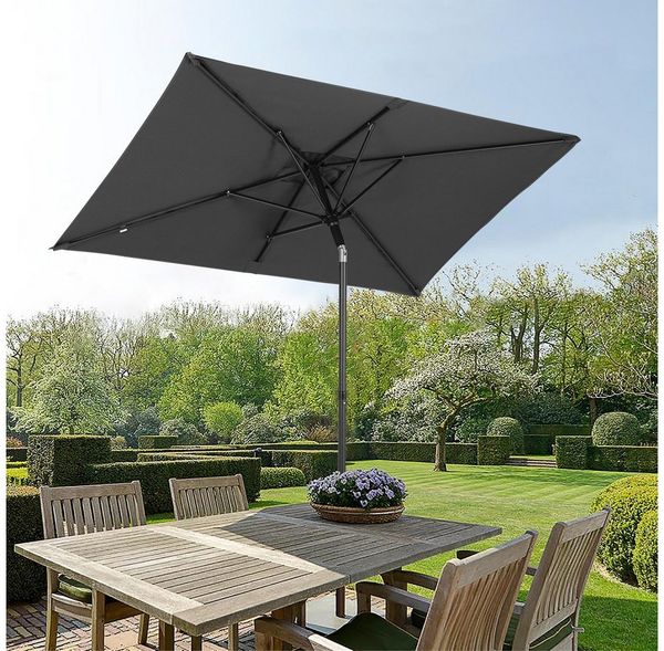 Sekey 200 × 125 cm Sonnenschirm Balkon Sonnenschirm Rechteckig für Balkon, Terrasse & Garten,Windfest Kippbar UPF 50+