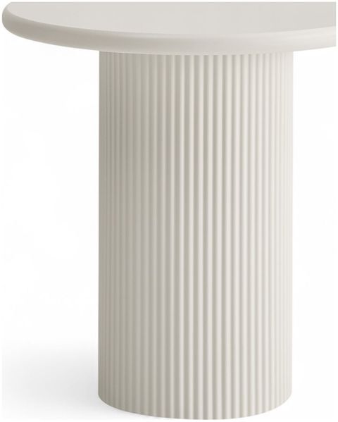 Couchtisch Evan Ø50 cm Cream White - Moderner Beistelltisch mit zentralem Standfuß