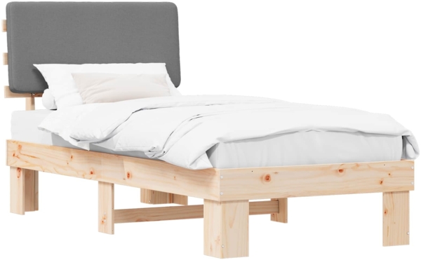 vidaXL Bettgestell mit gepolstertem Kopfteil Hellgrau 80 x 200 cm 877379