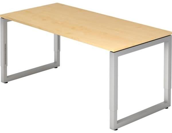 Schreibtisch RS16 O-Fuß eckig 160x80cm Ahorn Gestellfarbe: Silber