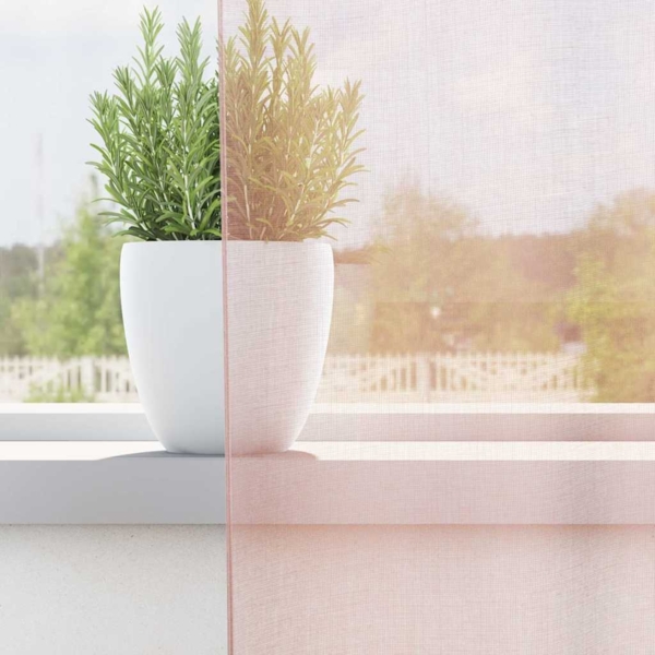 vidaXL Voile Vorhänge mit Stangentaschen 2 Stk. Hellrosa 4102186 Bild 2