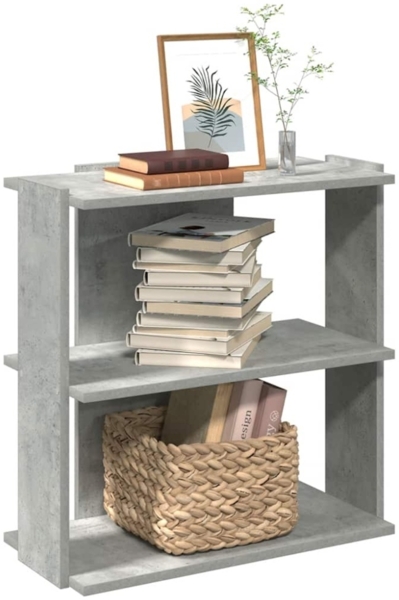 vidaXL Bücherregal 3 Böden Betongrau 60x30x60 cm Holzwerkstoff