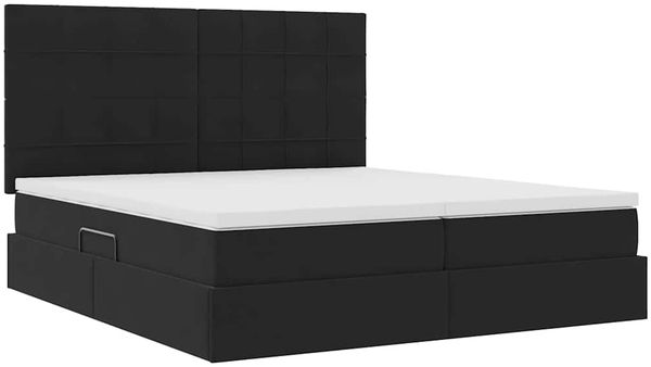 vidaXL Bett mit LED-Lichtleisten Schwarz 200 x 200 cm Samt 3372889 Bild 6