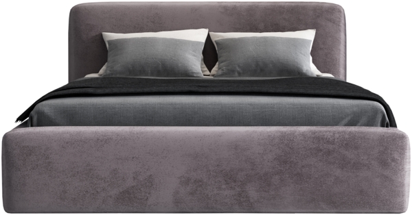 Polsterbett LUMO 140x200 mit Matratze, Bettkasten und Lattenrost. Farbe: Grau 16