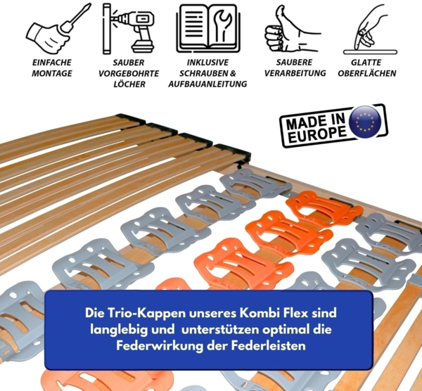 Coemo KombiFlex Federleisten-Teller-Lattenrost starr 100 x 200 cm Bild 3