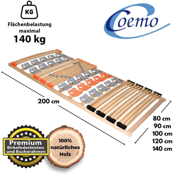 Coemo KombiFlex Federleisten-Teller-Lattenrost starr 100 x 200 cm Bild 5
